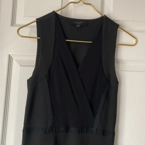 All Saints Echo dress black mini sexy comfy lbd mini - Picture 2 of 13